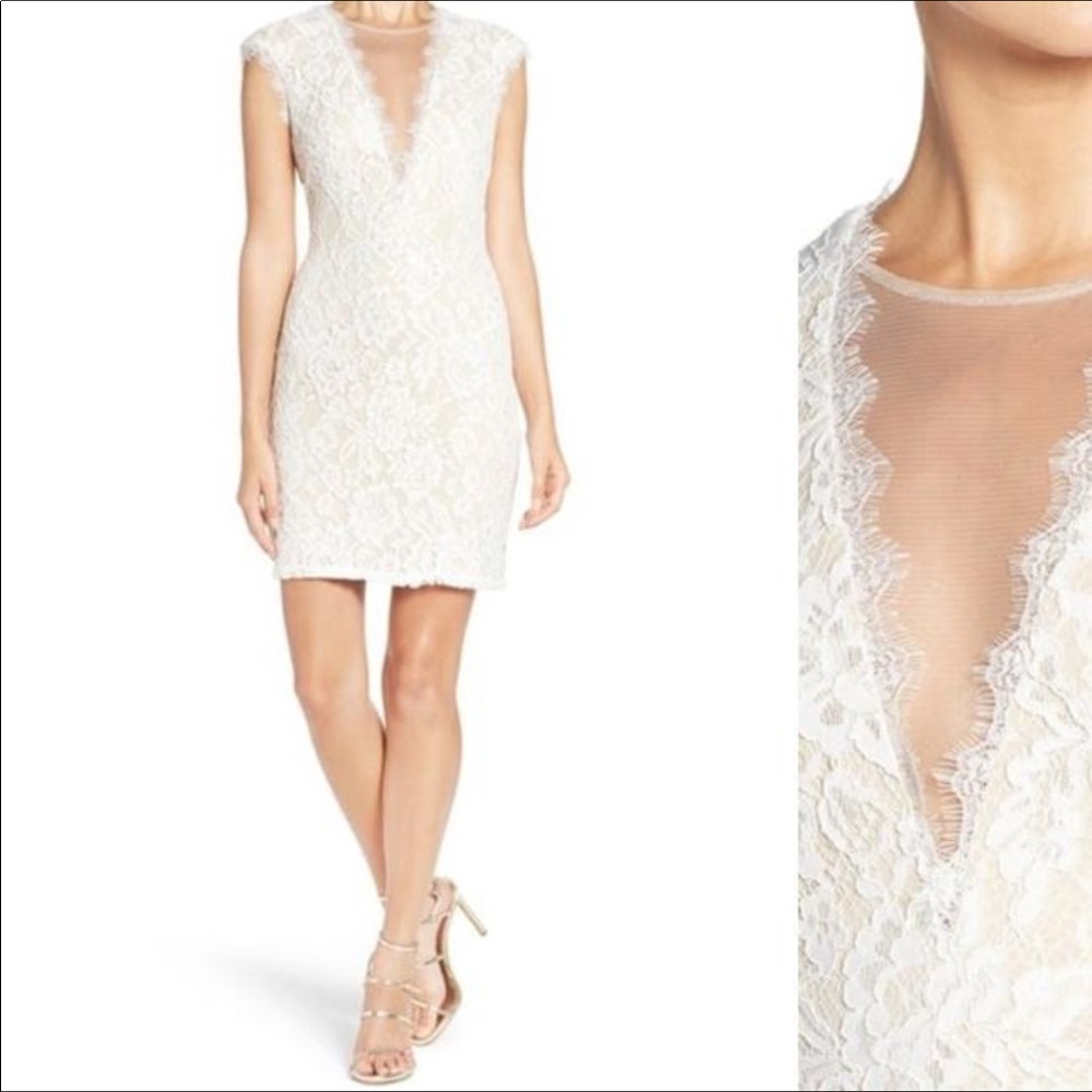Aidan Mattox Open Back Lace Dress